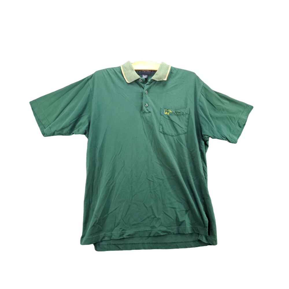 Mens Jack Nicklaus Polo Shirt Size L Green Embroidered Golden Bear